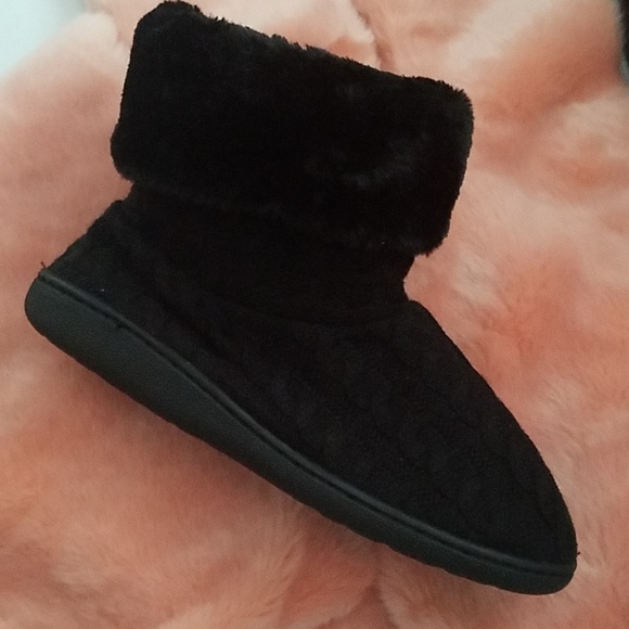 Black Cable knit Slipper Bootie - Picture 4 of 4